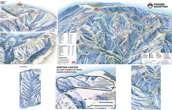 Powder Mountaini Resort Ski Trail Map