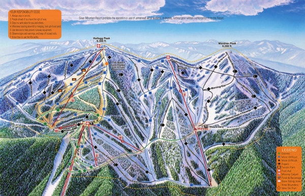 Silver Mountain Ski Resort Ski Trail Map