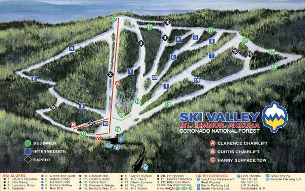 Ski Valley Mount Lemmon Ski Trail Map