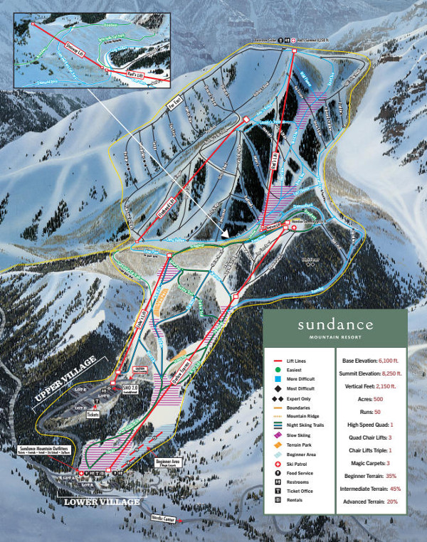 Sundance Ski Resort Ski Map