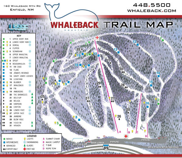 Whaleback Ski Resort Ski Trail Map