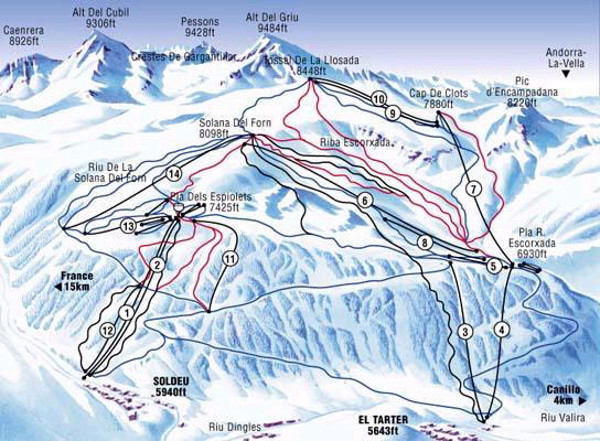 El Tarter Ski Resort Ski Map