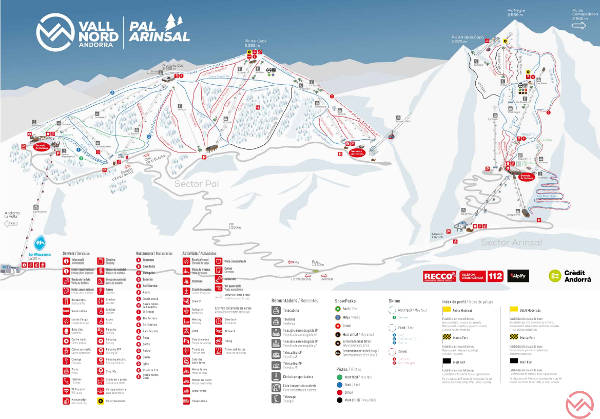 Pal Arinsal Ski Trail Map