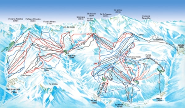 Soldeu Ski Resort Ski Trail Map