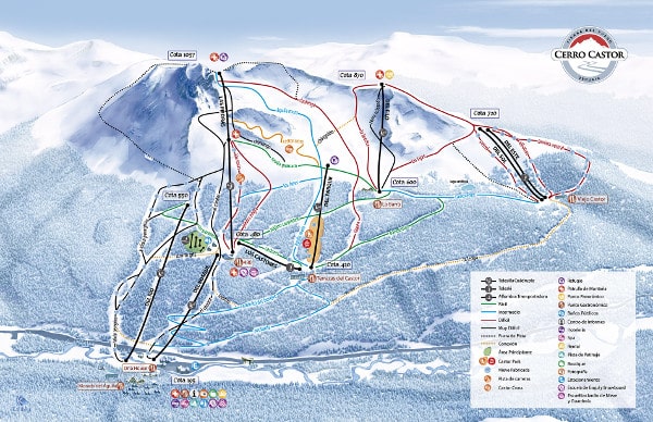 Cerro Castor Ski Trail Map
