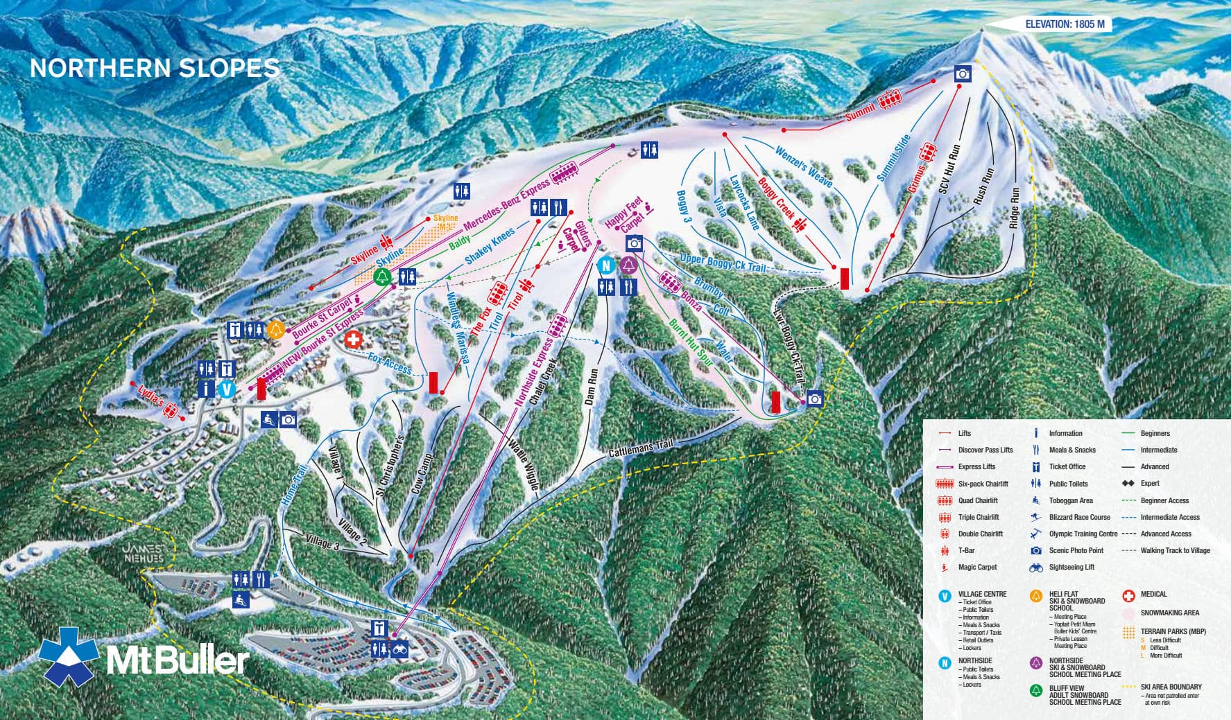 Mount Buller North Ski Trail Map Downloads.