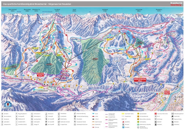 Brandnertal Ski Trail Map