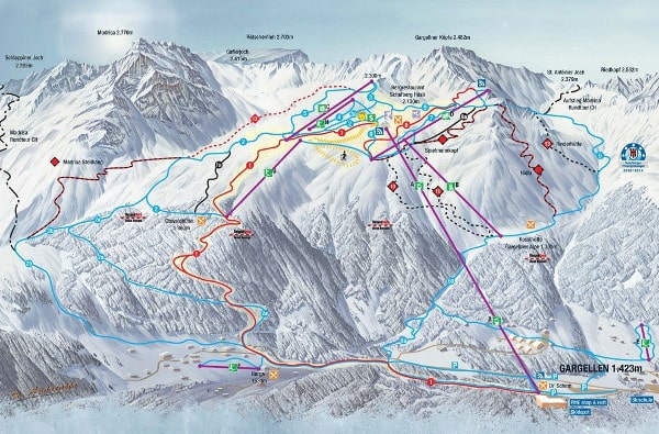 Gargellen Ski Resort Ski Trail Map