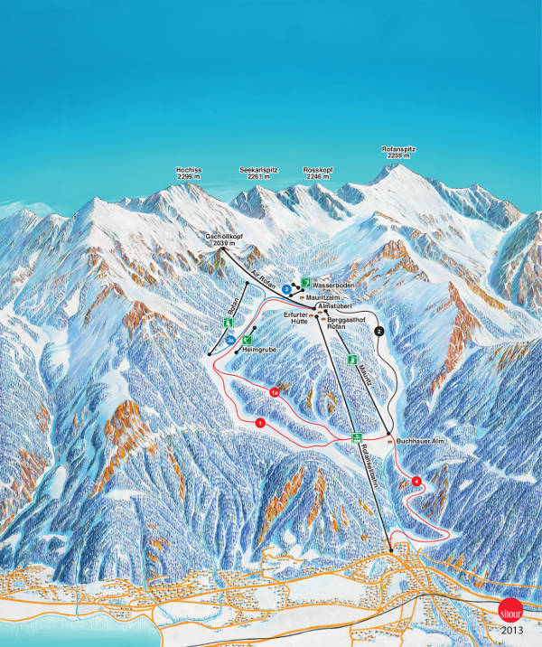Rofan Ski Trail Map