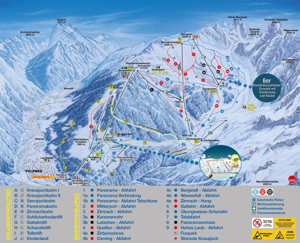 Schlick 2000 Ski Resort Ski Trail Map