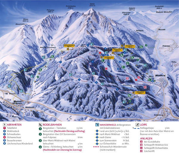 Serles Ski Trail Map
