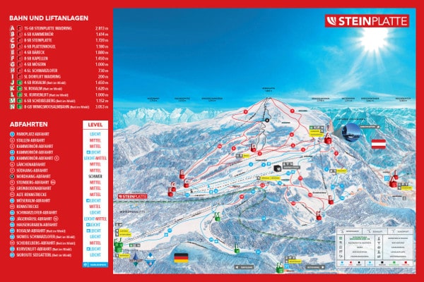 Steinplatte Ski Resort Ski Trail Map