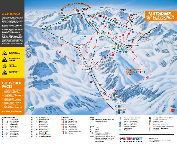 Stubai Glacier Ski Trail Map