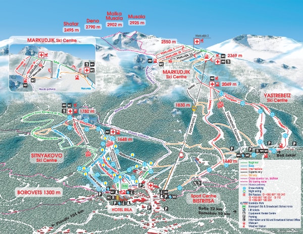Borovets Ski Trail Map