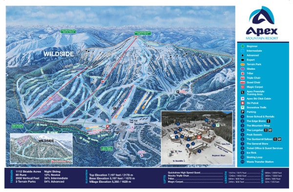 Apex Ski Resort Ski Map