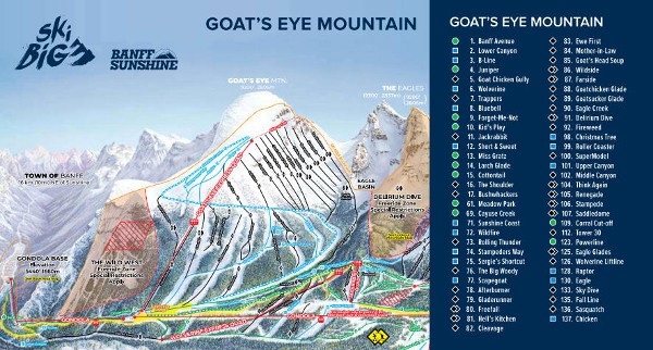 Banff Ski Resort Ski Trail Map