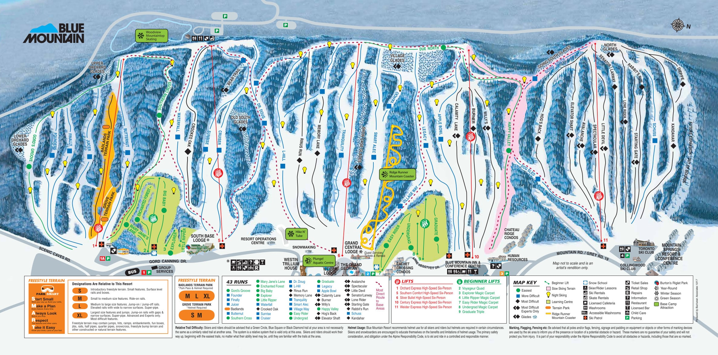 Blue Mountain Ski Resort Trail Map