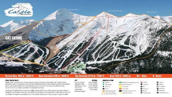 Castle Mountain Ski Trail Map