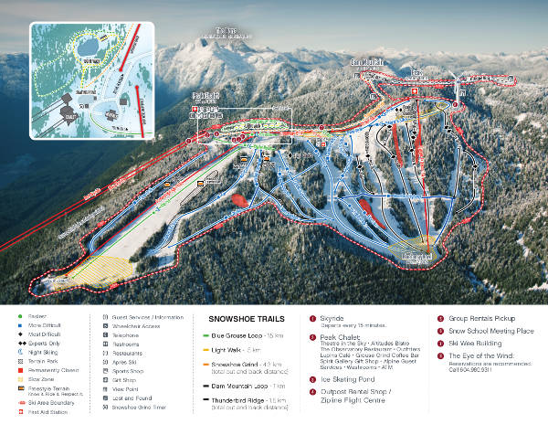 Grouse Mountain Ski Resort Ski Trail Map