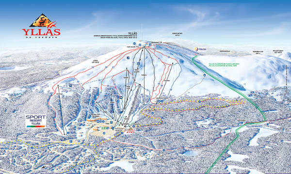 Yllas Ski Resort Ski Trail Map