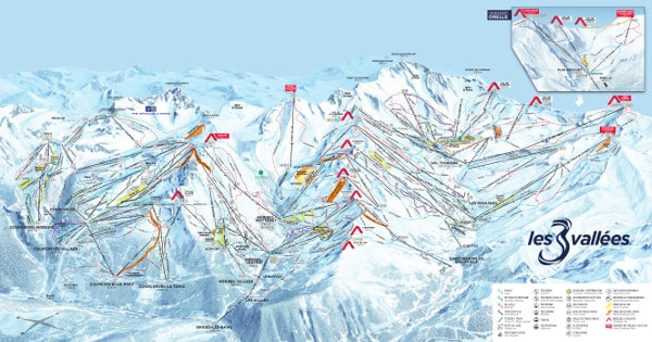 The Three Valleys Ski Trail Map