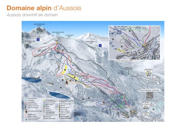 Aussois Ski Resort Ski Trail Map