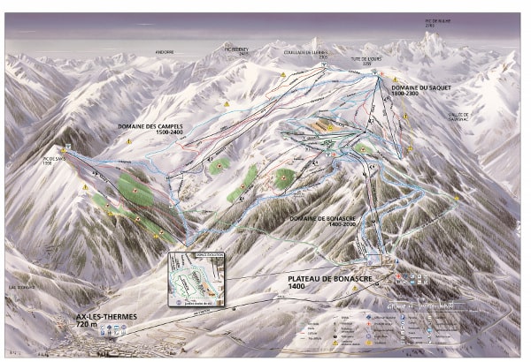 Ax Les Thermes Ski Trail Map