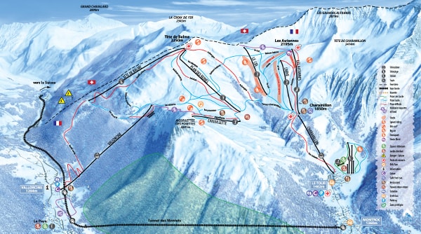 Balme Vallorcine Ski Trail Map