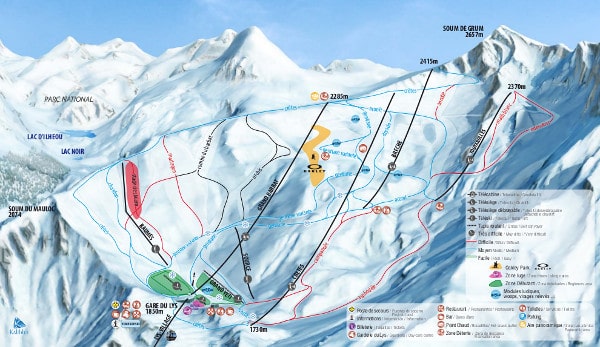 Cauterets Ski Trail Map