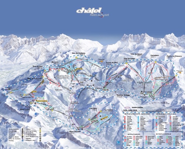 Chatel Ski Resort Ski Trail Map