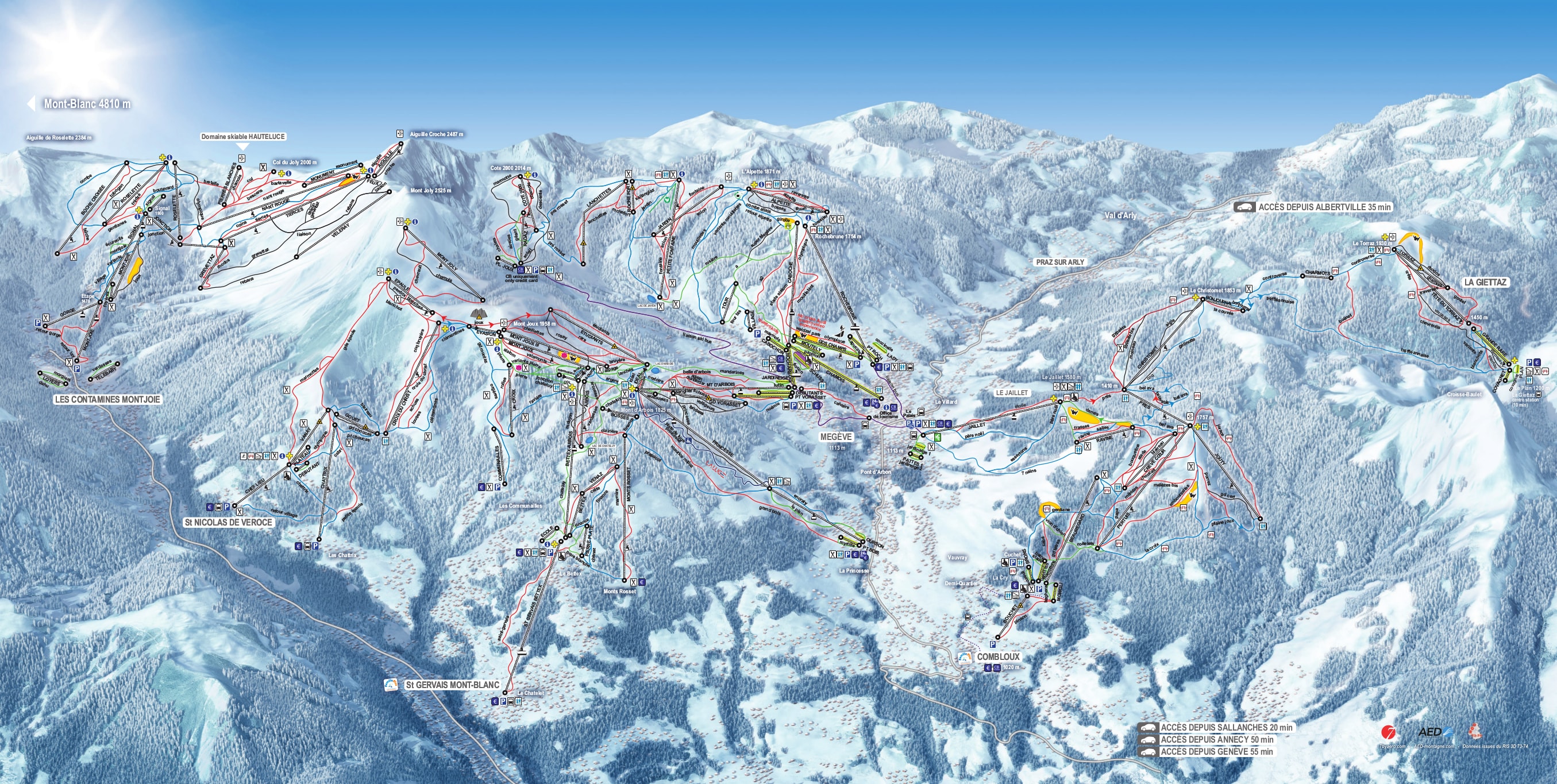 Mont Blanc Mountain Map