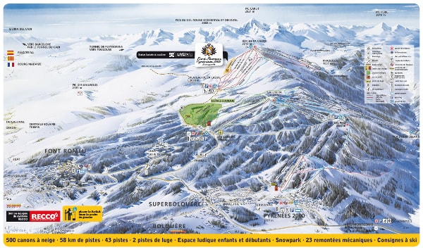Font Romeu Ski Resort Ski Trail Map