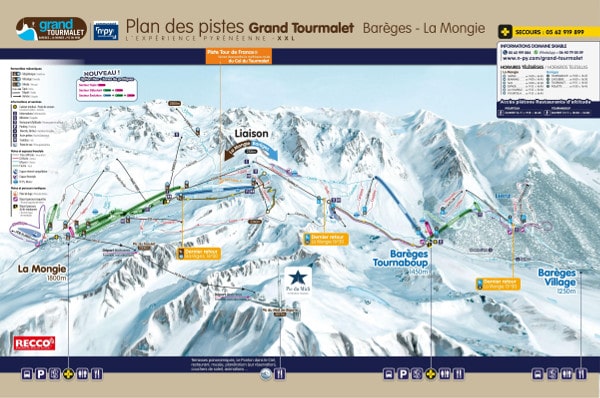 Grand Tourmalet Ski Trail Map