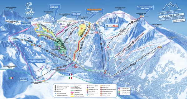 Isola 2000 Ski Resort Ski Trail Map