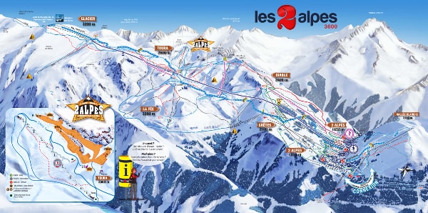 Les Deux Alpes Ski Resort Ski Trail Map