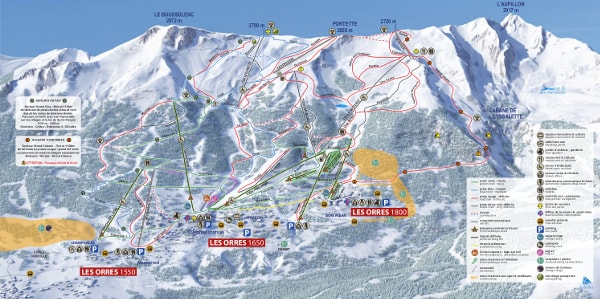 Les Orres Ski Resort Ski Trail Map