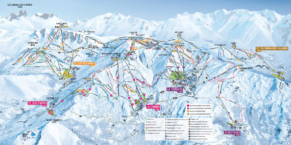 Les Sybelles Ski Trail Map