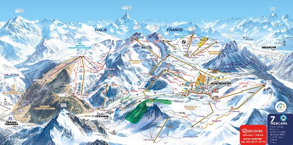 Montgenevre Ski Resort Ski Trail Map