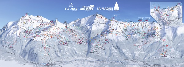 Paradiski Ski Area Ski Trail Map