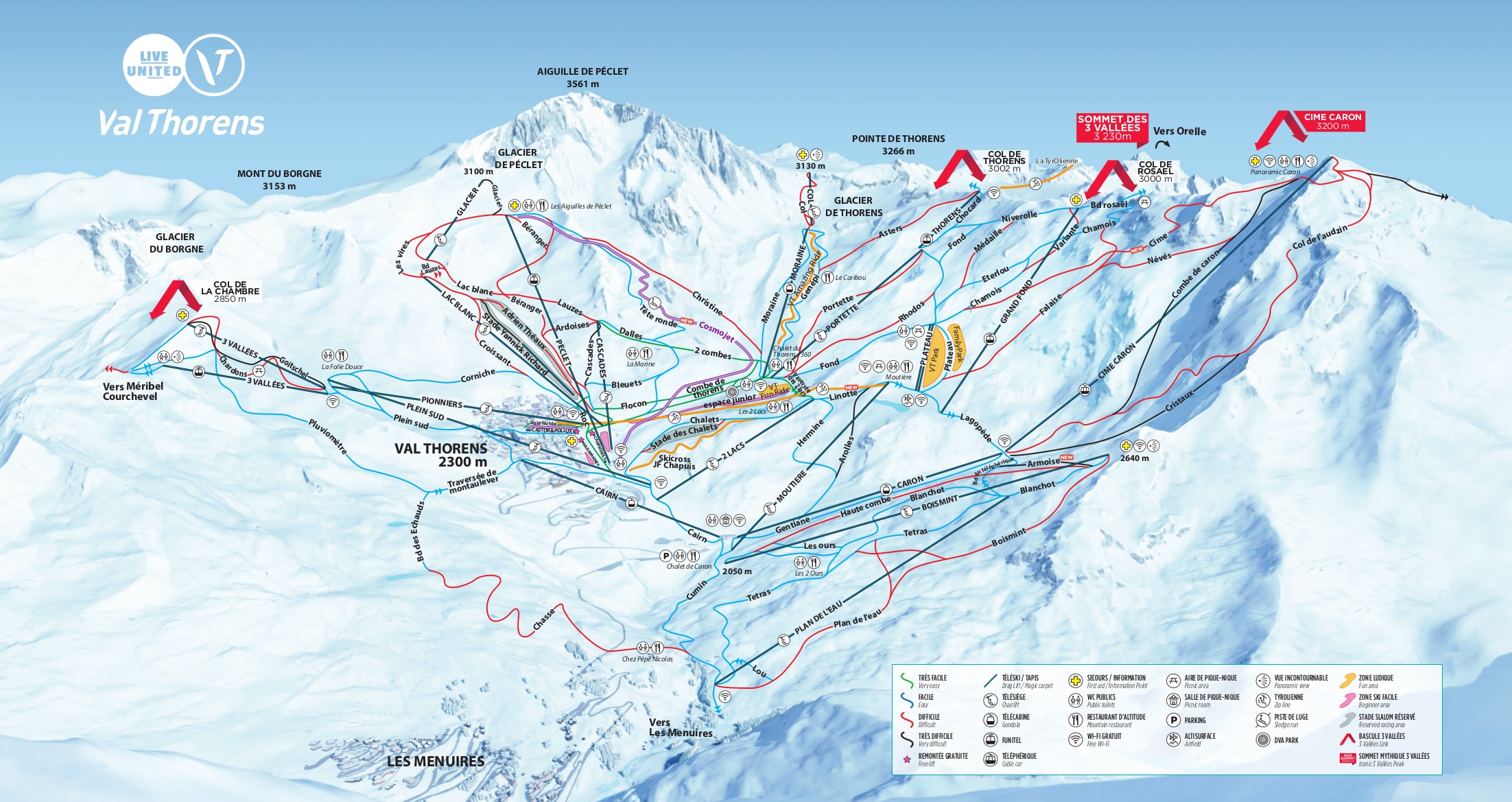 val thorens ski map Val Thorens Ski Trail Map Free Download val thorens ski map