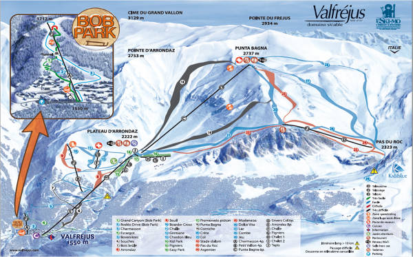 Valfrejus Ski Trail Map