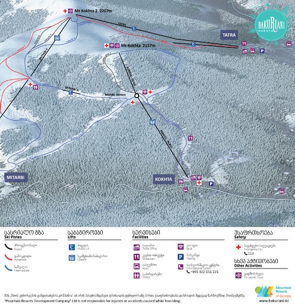 Bakuriani Kokhta Ski Trail Map