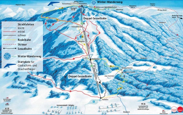 Mittagbahn Ski Resort Ski Trail Map