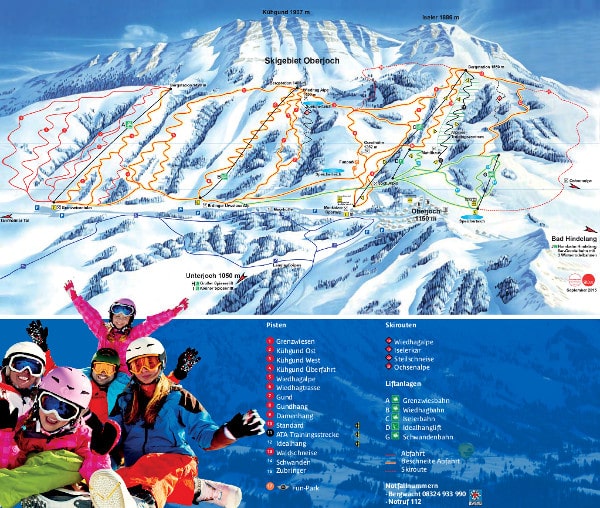 Oberjoch Ski Resort Ski Trail Map
