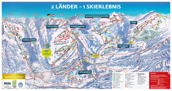 Oberstdorf Kleinwalsertal Ski Area Ski Trail Map