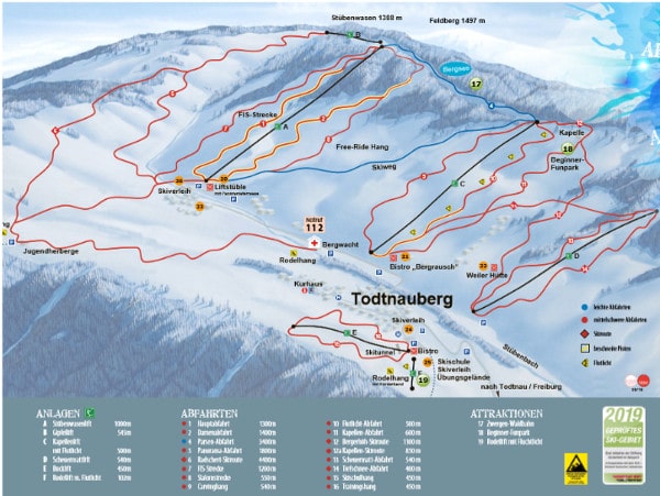 Todtnauberg Ski Resort Ski Trail Map