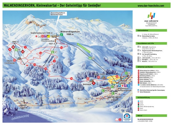 Walmendingerhorn Ski Resort Ski Trail Map