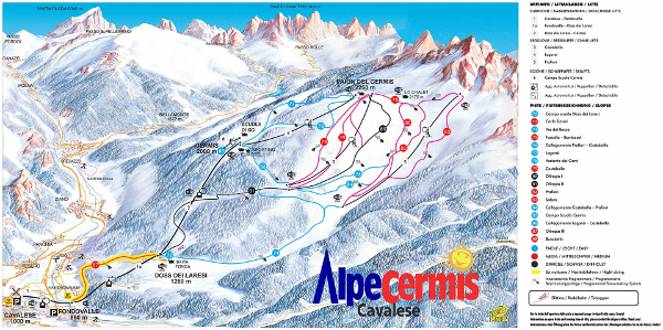Alpe Cermis Ski Trail Map
