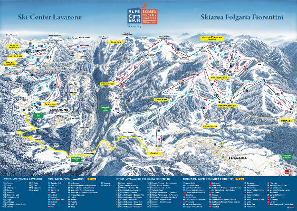 Alpe Cimbra Ski Trail Map
