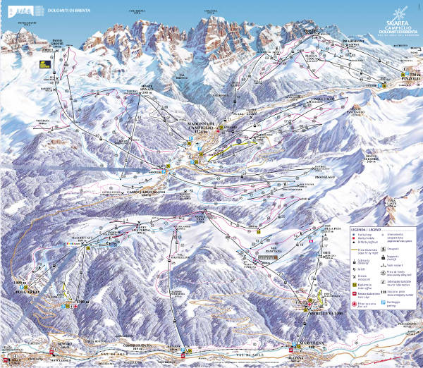 Campiglio Dolomiti Brenta Ski Trail Map